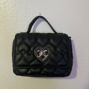 Juicy Couture Black Quilted Crossbody Bag with Heart Detail